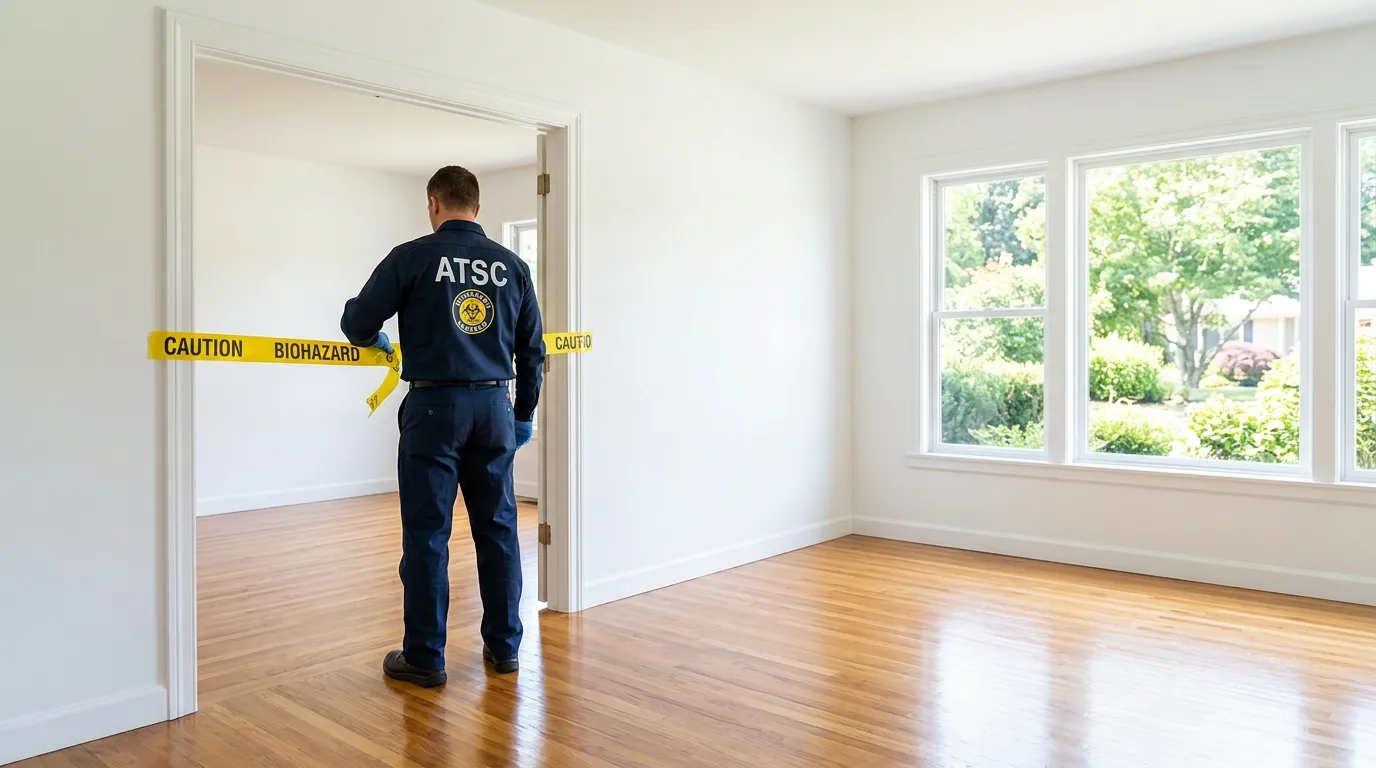 Certified biohazard cleanup crew performing Trauma Scene Cleanup in Delafield